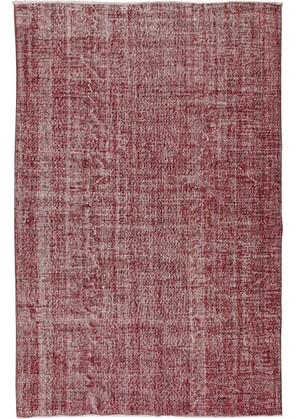 194 x 290 cm El Dokuması Yeniden Boyanmış Eski Türk Halısı, Modern Kırmızı El Yapımı Yünlü Halı fiyatları