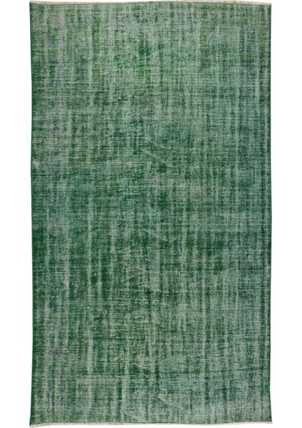 172 x 296 cm El Dokuması Yeniden Boyanmış Eski Türk Halısı, Modern Yeşil El Yapımı Yünlü Halı fiyatları