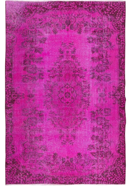 175 x 264 cm El Dokuması Yeniden Boyanmış Eski Türk Halısı, Çağdaş Pembe El Yapımı Yünlü Halı fiyatları