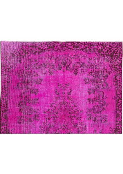 175 x 264 cm El Dokuması Yeniden Boyanmış Eski Türk Halısı, Çağdaş Pembe El Yapımı Yünlü Halı fırsatları