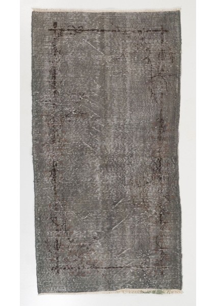 (99 x 186 cm ) Gri Renkli Anadolu Halısı, El Dokuması Halı