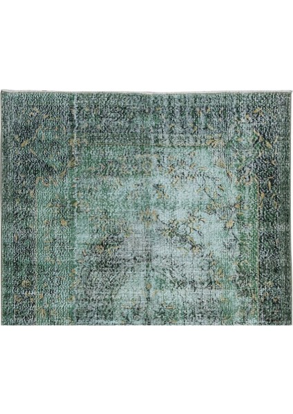 180 x 288 cm El Dokuması Yeniden Boyanmış Eski Türk Halısı, Modern Yeşil El Yapımı Yünlü Halı fırsatları