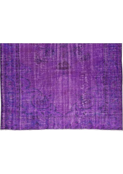 178 x 253 cm El Dokuması Yeniden Boyanmış Eski Türk Halısı, Modern Mor El Yapımı Yünlü Halı indirimleri
