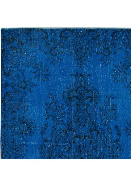 112 x 212 cm Eski El Yapımı Türk Işi Halı, El Dokuma Mavi Halı fırsatları