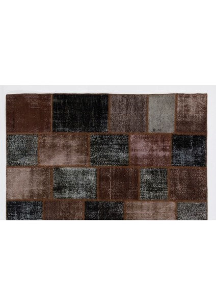 244 x 305 cm El Dokuması Patchwork Halı, Koyu Tonlarda Anadolu Halısı,, Çok Renkli Peçvörk fiyatları