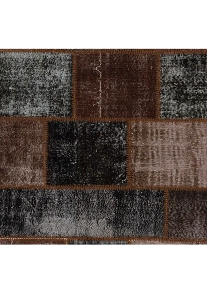 244 x 305 cm El Dokuması Patchwork Halı, Koyu Tonlarda Anadolu Halısı,, Çok Renkli Peçvörk fırsatları