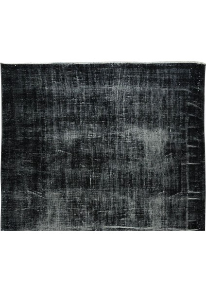 172 x 278 cm El Dokuması Yeniden Boyanmış Eski Türk Halısı, Modern Siyah El Yapımı Yünlü Halı fırsatları