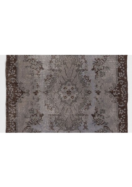 (114 x 209 cm ) El Dokuması Gri Renkli Anadolu Halısı, Madalyon Desenli Otantik Halı modelleri