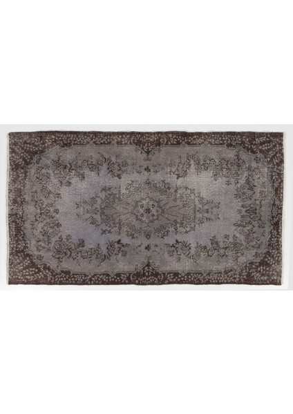 (114 x 209 cm ) El Dokuması Gri Renkli Anadolu Halısı, Madalyon Desenli Otantik Halı indirimleri