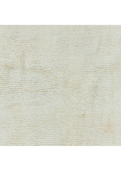 100 x 122 cm Doğal Boyasız Bej Yünden Minimalist Eski El Yapımı Anadolu Küçük Tülü Halı