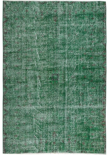 169 x 245 cm El Dokuması Yeniden Boyanmış Eski Türk Halısı, Modern Yeşil El Yapımı Yünlü Halı fiyatları