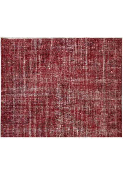 171 x 274 cm El Dokuması Yeniden Boyanmış Eski Türk Halısı, Modern Kırmızı El Yapımı Yünlü Halı fırsatları