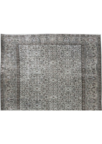 165 x 260 cm El Dokuması Yeniden Boyanmış Eski Türk Halısı, Modern Gri El Yapımı Yünlü Halı fırsatları
