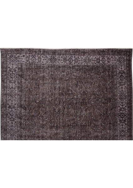 195 x 268 cm El Dokuması Yeniden Boyanmış Eski Türk Halısı, Modern Kahverengi El Yapımı Halı fırsatları