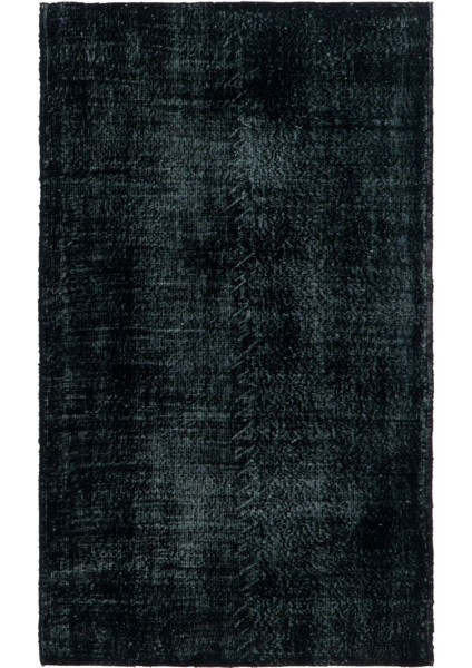 120 x 205 cm Düz Siyah Renkli El Dokuması Anadolu Halısı, Isparta Halısı, Mutfak Halısı