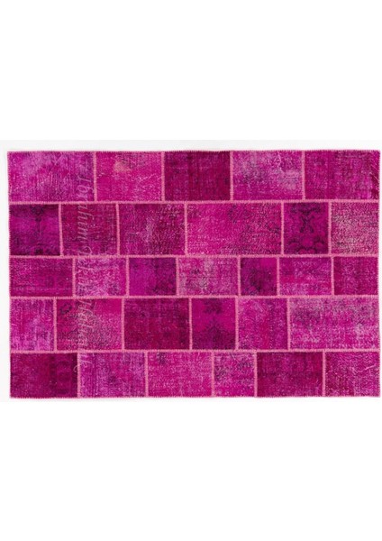 200 x 300 cm Pembe Tonlarda, El Dokuması, Otantik, Modern Patchwork Halı