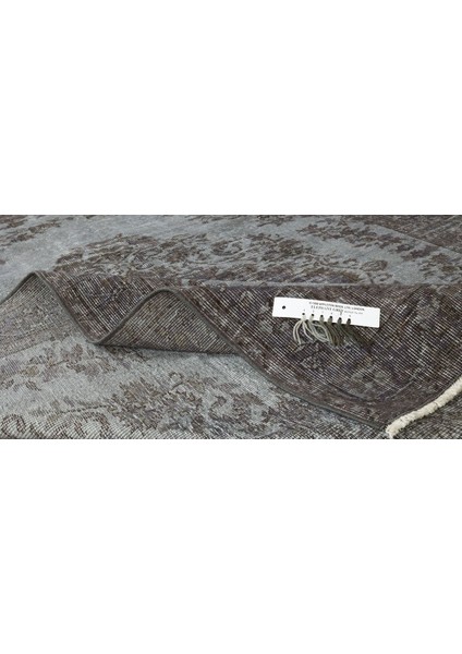 167 x 230 cm Çağdaş Gri Otantik Yünlü Halı, El Dokuması Yeniden Boyanmış Eski Türk Halısı modelleri
