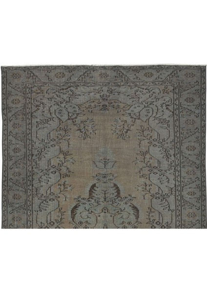 180 x 289 cm El Dokuması Yeniden Boyanmış Eski Türk Halısı, Modern Gri El Yapımı Yünlü Halı fırsatları