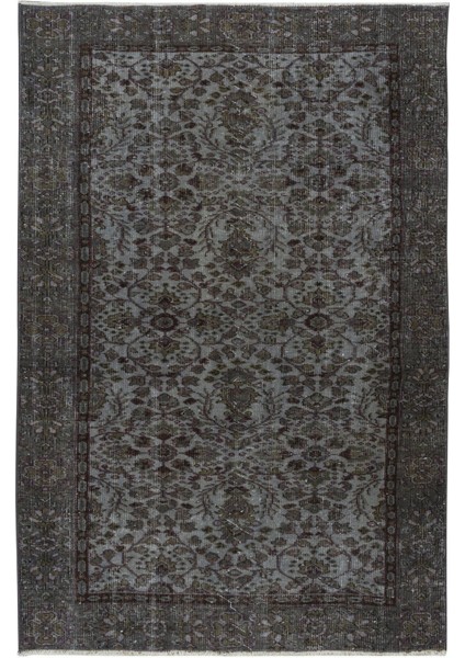 143 x 210 cm Gri Salon Halısı, El Dokuması Yünlü Türk Halısı, Pamuklu Alan Halısı