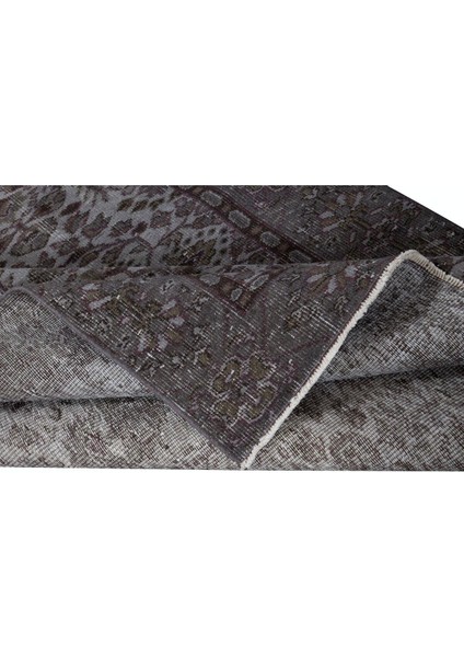 143 x 210 cm Gri Salon Halısı, El Dokuması Yünlü Türk Halısı, Pamuklu Alan Halısı