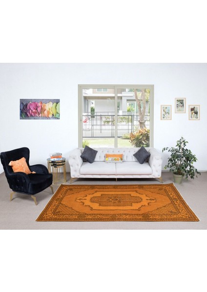 167 x 276 cm El Dokuması Halı, Turuncu Halı, Oturma Odası Halısı, Misafir Odası Halısı fiyatları