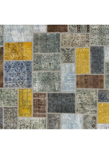 200 x 300 cm Çok Renkli El Dokuması Patchwork Halı Geometrik Patchwork, Modern Alan Halısı fırsatları