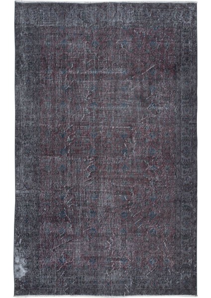 180 x 282 cm Modern El Yapımı Halı, Gri Eskitilmiş Halı, Gri Ev Dekoru