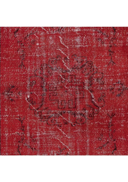 152 x 253 cm , El Düğümlü Kırmızı Halı, Dekoratif El Dokuması Yün ve Pamuktan Yapılmış Alan Halısı