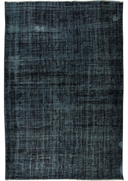 210 x 306 cm El Dokuması Yeniden Boyanmış Eski Türk Halısı, Modern Siyah El Yapımı Yünlü Halı fiyatları