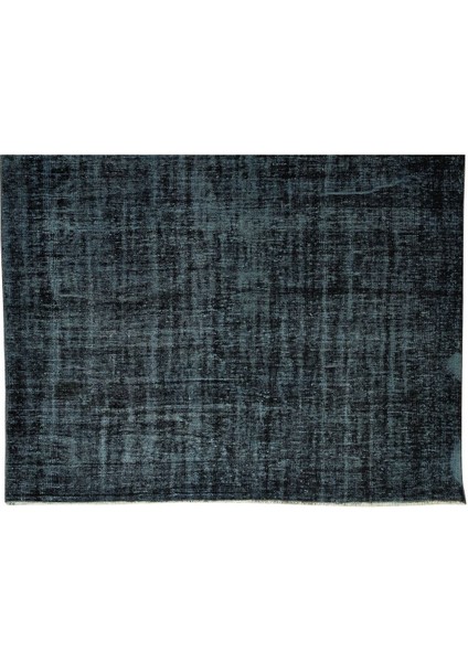 210 x 306 cm El Dokuması Yeniden Boyanmış Eski Türk Halısı, Modern Siyah El Yapımı Yünlü Halı indirimleri