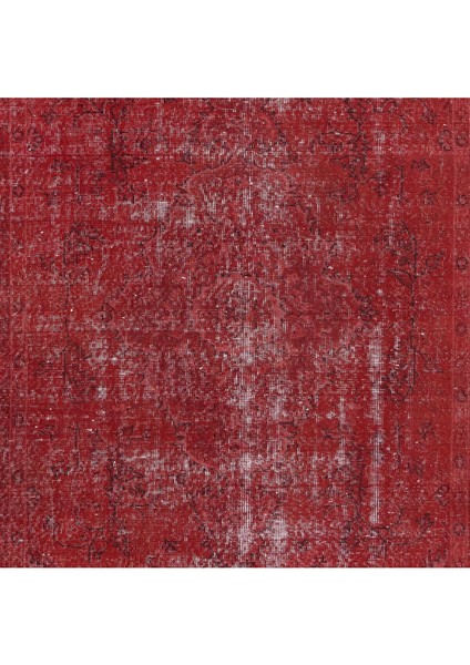 158 x 268 cm , Kırmızı El Dokuması Halı, Yenilenmiş Vintage Halı, Yeniden Boyanmış Eski Halı indirimleri