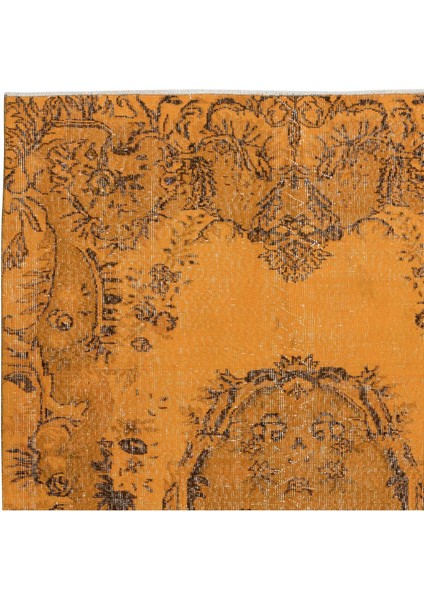 157 x 254 cm El Dokuması Halı, Turuncu El Yapımı Halı, Modern Ev Dekoru Halı fırsatları