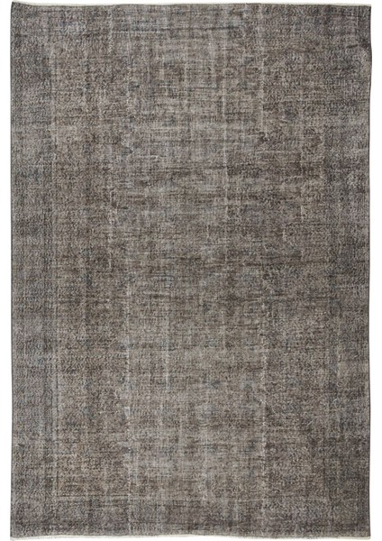 226 x 320 cm El Dokuması Yeniden Boyanmış Eski Türk Halısı, Modern Gri El Yapımı Yünlü Halı fiyatları