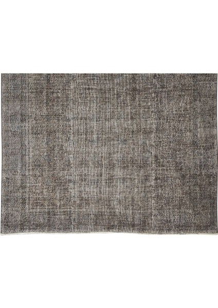 226 x 320 cm El Dokuması Yeniden Boyanmış Eski Türk Halısı, Modern Gri El Yapımı Yünlü Halı indirimleri