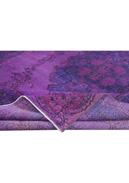 200 x 312 cm Ev Dekoru Mor Halı, El Dokuması Eski Halı, Yenilenmiş Türk Halısı modelleri