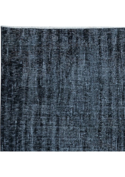 146 x 220 cm El Düğümlü Siyah Halı, Dekoratif El Dokuması Yün ve Pamuktan Yapılmış Alan Halısı