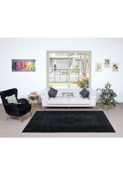 163 x 273 cm Kömür Grisi ve Siyah Tonlarda El Yapımı Halı, El Düğümlü Mutfak Halısı fiyatları
