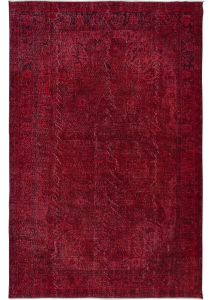 210 x 316 cm , Çağdaş El Düğümlü Halı, Kırmızı El Dokuması Yün ve Pamuktan Yapılmış Alan Halısı