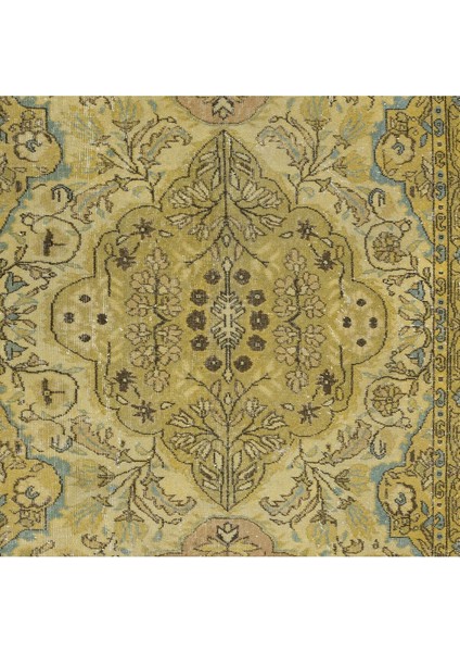 168 x 268 cm Geleneksel El Düğümlü Türk Halısı, Yenilenmiş Sarı Türk Halısı indirimleri