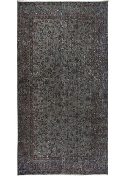 110 x 205 cm Geleneksel El Dokuması Gri Halı, Anadolu'dan Yünlü Halı, Modern Alan Halısı