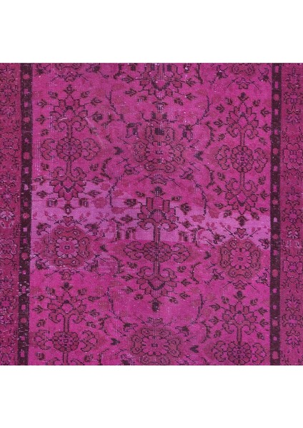 119 x 212 cm , Yeniden Boyanmış Pembe El Dokuma Halı, El Yapımı Eski Halı indirimleri