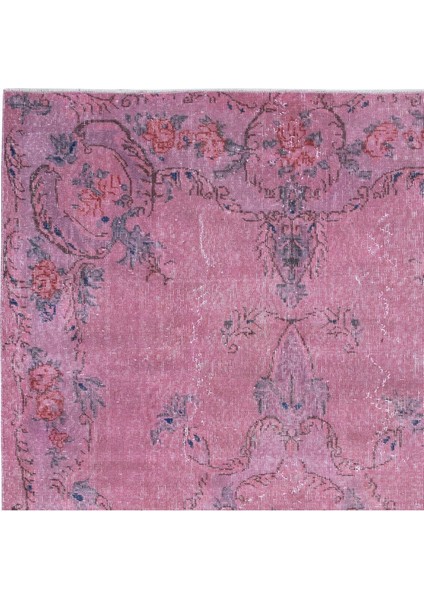 163 x 266 cm , El Düğümlü Pembe Halı, Dekoratif El Dokuması Yün ve Pamuktan Yapılmış Alan Halısı fırsatları