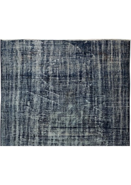 188 x 305 cm El Dokuması Yeniden Boyanmış Eski Türk Halısı, Modern Mavi El Yapımı Yünlü Halı fırsatları