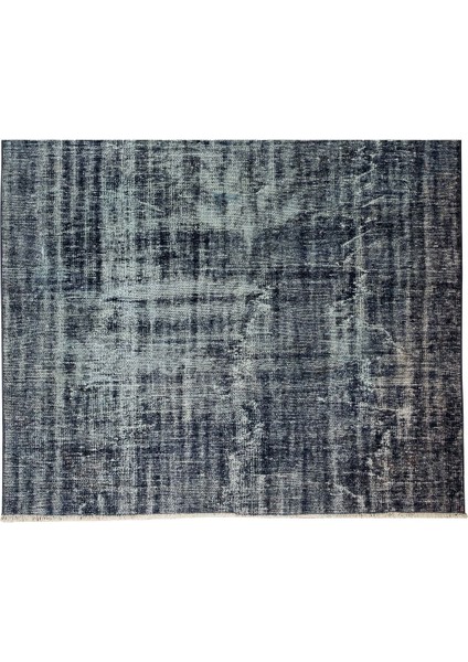 188 x 305 cm El Dokuması Yeniden Boyanmış Eski Türk Halısı, Modern Mavi El Yapımı Yünlü Halı indirimleri