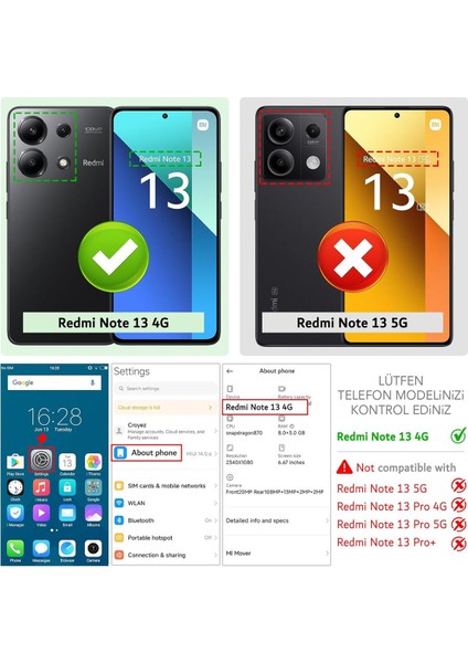 Xiaomi Redmi Note 13 4g Standlı ve Cüzdanlı Kılıf Mtl Aksesuar