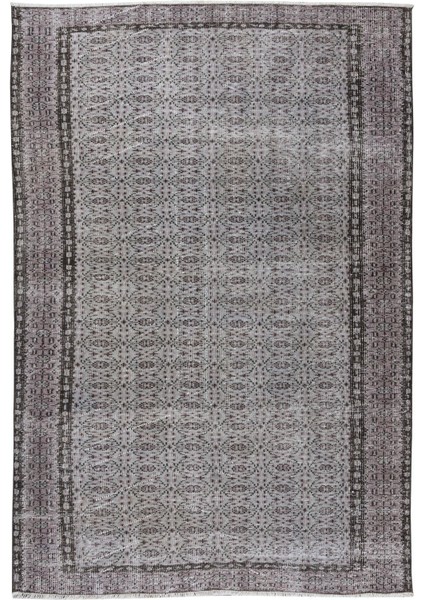 186 x 276 cm El Dokuması Yeniden Boyanmış Eski Türk Halısı, Modern Gri El Yapımı Yünlü Halı fiyatları