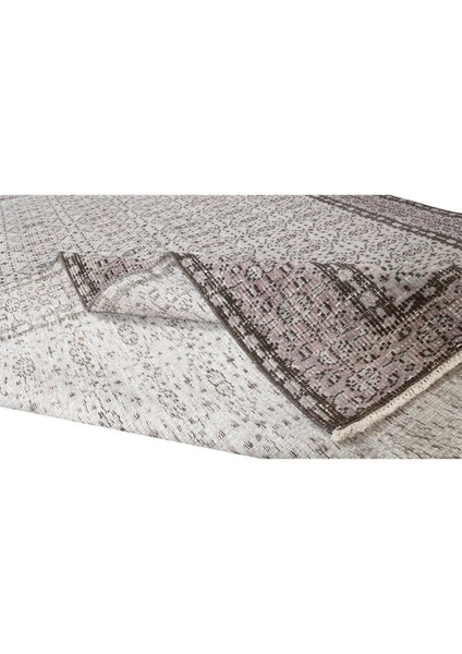 186 x 276 cm El Dokuması Yeniden Boyanmış Eski Türk Halısı, Modern Gri El Yapımı Yünlü Halı modelleri