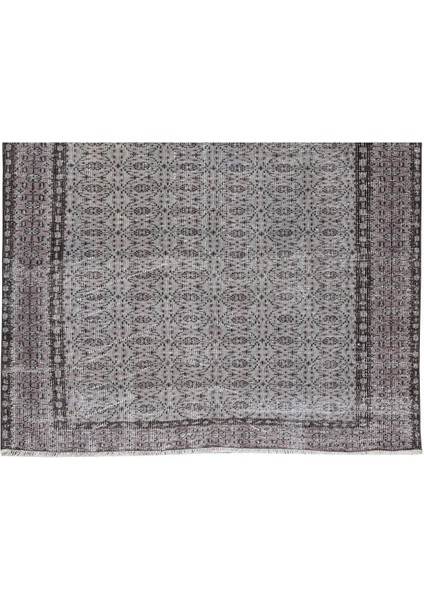 186 x 276 cm El Dokuması Yeniden Boyanmış Eski Türk Halısı, Modern Gri El Yapımı Yünlü Halı indirimleri