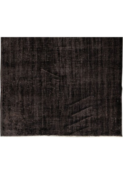 165 x 263 cm El Dokuması Yeniden Boyanmış Eski Türk Halısı, Modern Siyah El Yapımı Yünlü Halı indirimleri