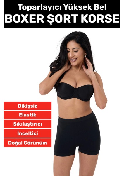 Özel Üretim Iz Göstermez Yüksek Bel Dikişsiz Boxer Şort Korse